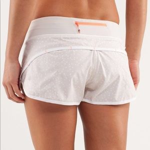 Cream & White Polka Dot lululemon Speed Shorts